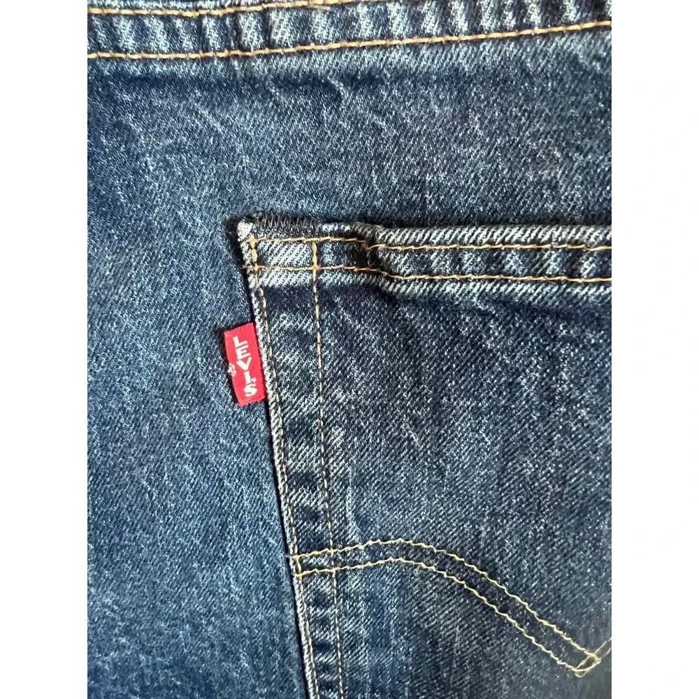 Levi's 512 Premium Lot Jeans Men's 36x32 Dark Wash Straight Taper Denim Red Tab